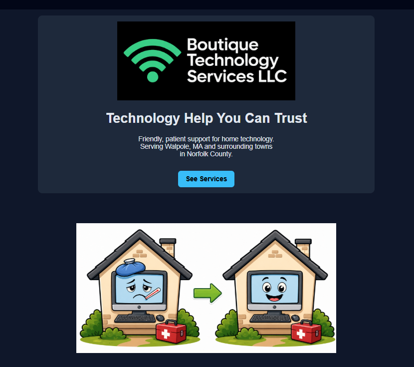 Boutique Technology Services homepage