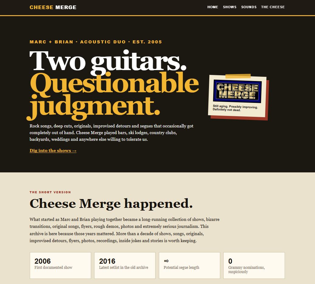 Full Cheese Merge homepage
